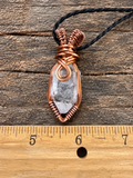 Herkimer Diamond Double Termination Antique Copper Wire Wrapped Pendant
